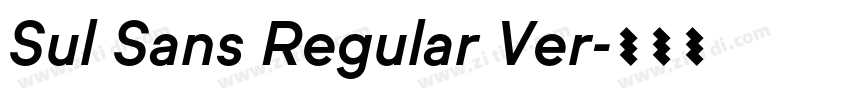 Sul Sans Regular Ver字体转换